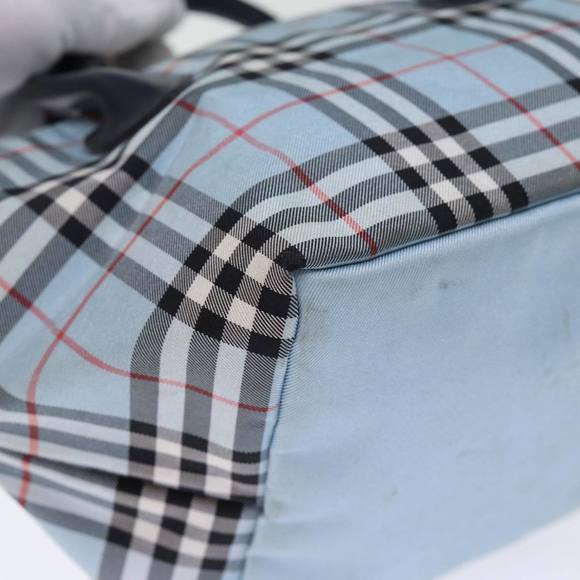 BURBERRY Nova Check Blue Label Hand Bag Nylon Blue Auth bs14211 - Picture 15 of 16